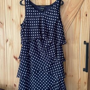 Dark blue with pink polka dots Worn once